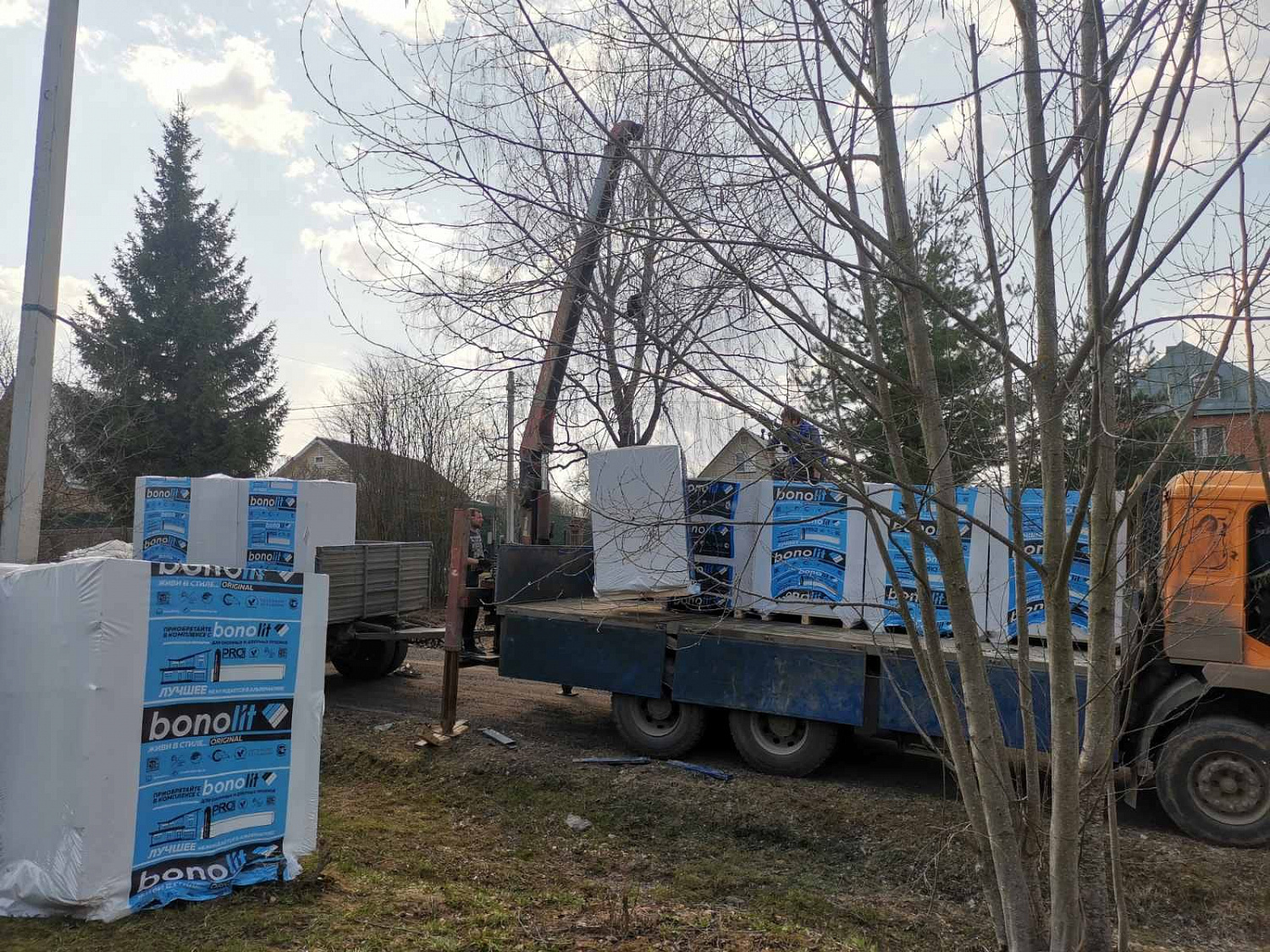 Доставка блоков Бонолит и клея Бонолит в д. Алексино