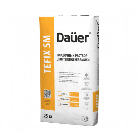 Теплоизоляционный кладочный раствор Dauer TEFIX SM 20 кг Зима